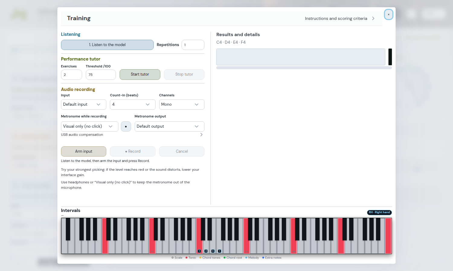 Guided example: practising with the Tutor