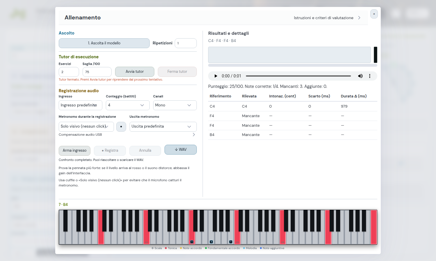 Esempio guidato: allenarsi con il Tutor
