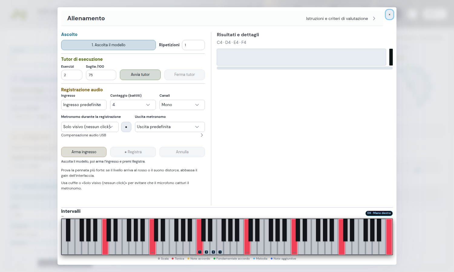 Esempio guidato: allenarsi con il Tutor